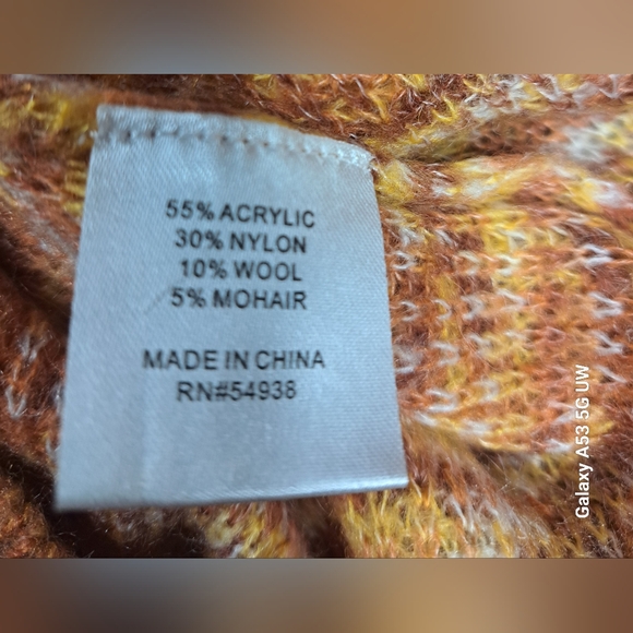 Appraisal S Oversized Featherweght Fall Autumn Sweater Flared Sleeve V Neck - Picture 5 of 6